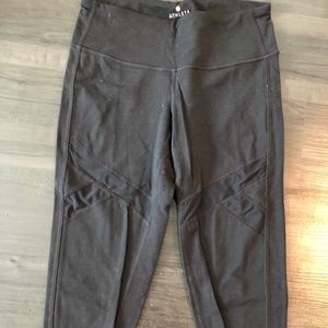 Athleta black mesh cropped pants